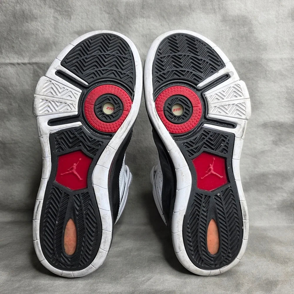 JORDAN FLIGHT TEAM‎ 395324-101 White/Black/Red Sneakers Shoes Men's Sz 8.5 w/Box
